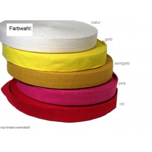 1m Baumwollgurtband Taschenband (weich, 2mm stark, Struktur)   30mm -  Farbwahl